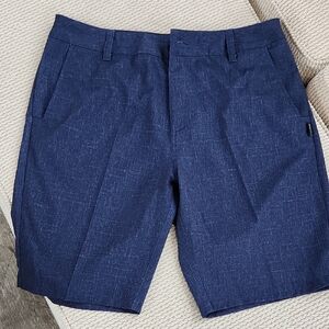 Oakley Blue Flat Front Shorts Tailored Design, Size 34, Like New